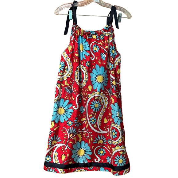 Girls' Hannah Andersson Pillowcase Summer Dress Red Paisley Size 14-16 - Picture 1 of 2
